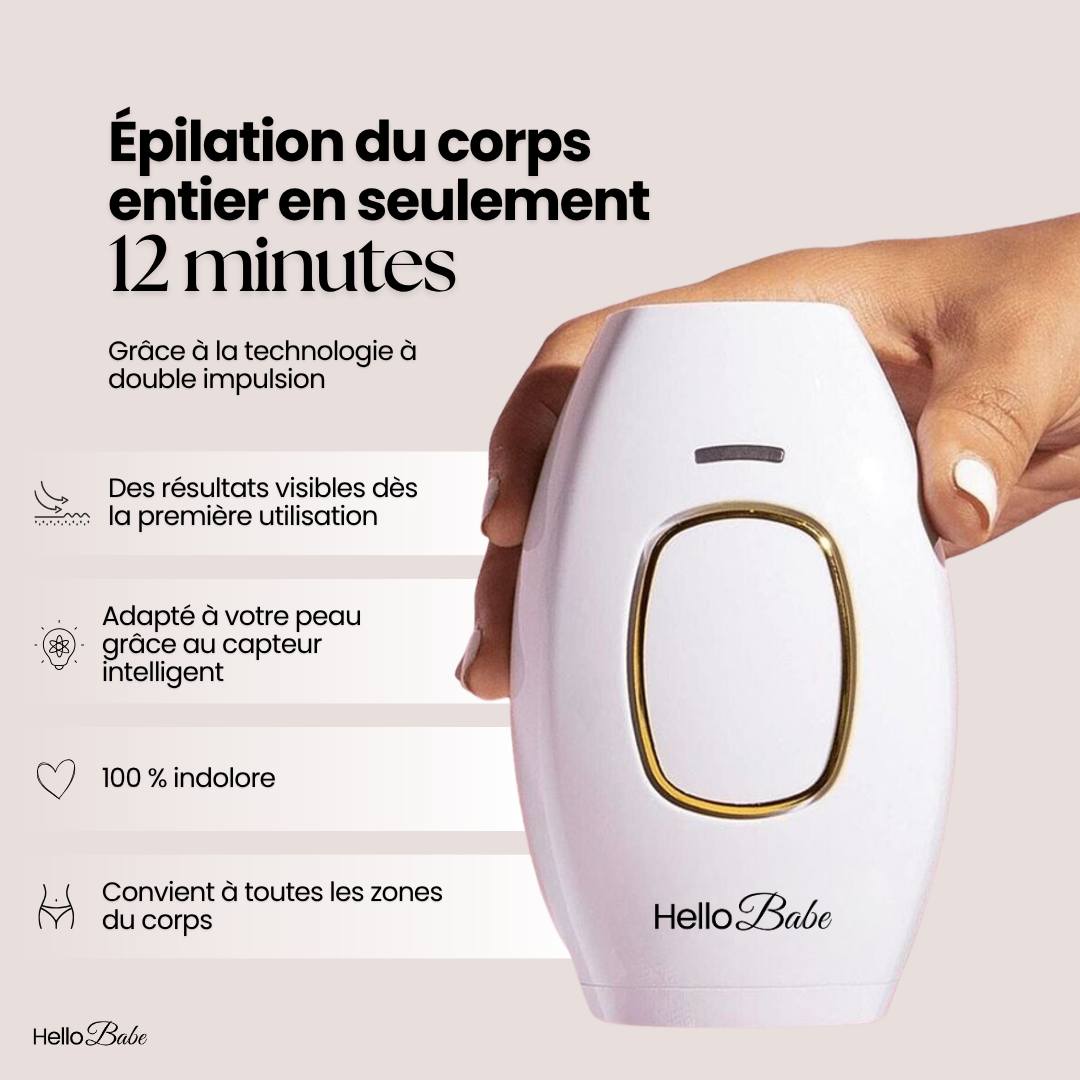 HelloBabe IPL Pro · Épilateur à lumière pulsée corps et visage