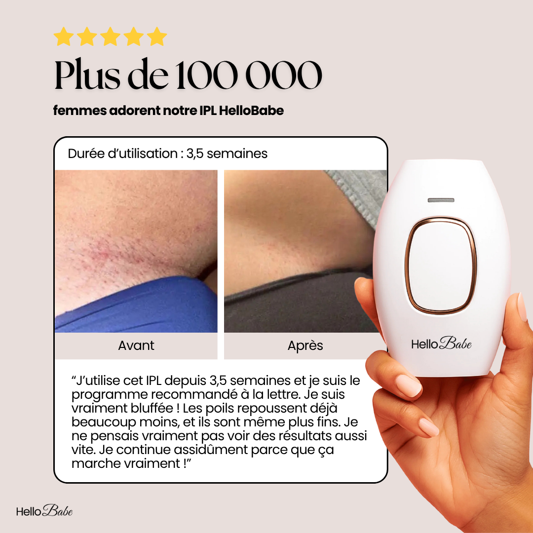 HelloBabe IPL Pro · Épilateur à lumière pulsée corps et visage